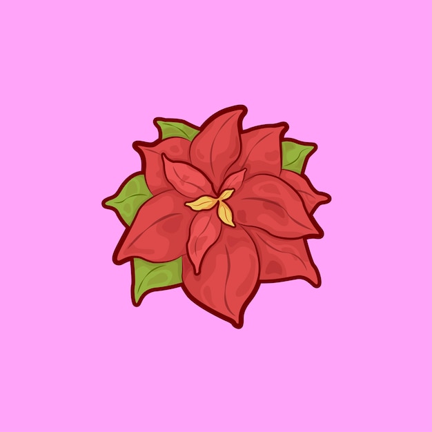 Christmas Flower Illustration Vector