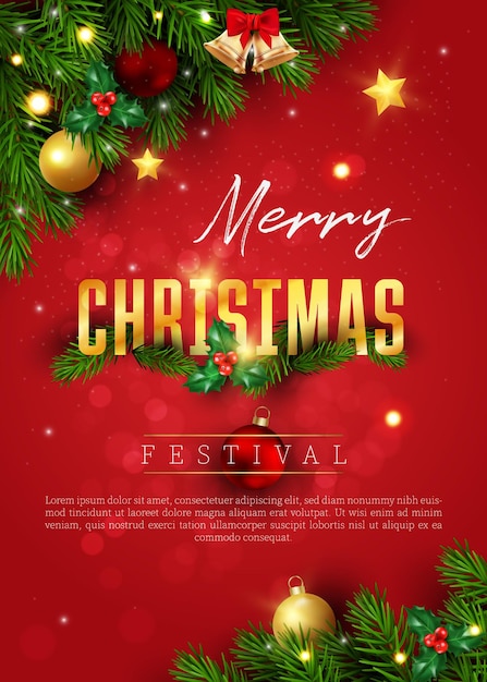 Christmas flyer decoration design template