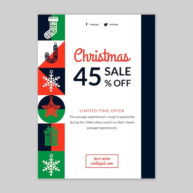 Vector christmas flyer template