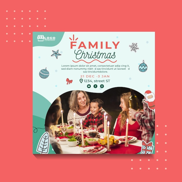 Vector christmas flyer template