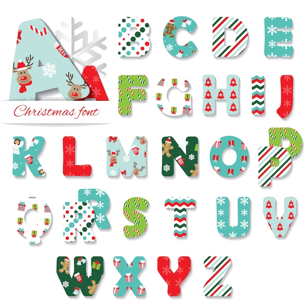 Vector christmas font.