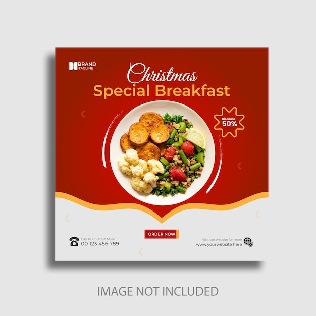 Christmas food sale social media post design