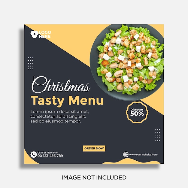 Vector christmas food sale social media post design