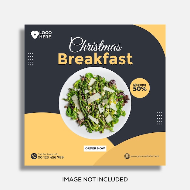 Vector christmas food sale social media post design