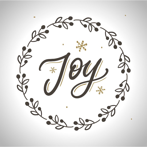 Vector christmas frame new year lettering cute winter text