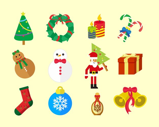 Vector christmas fun icon pack