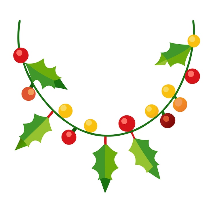 वेक्टर christmas garland clipart cartoon illustration drawing