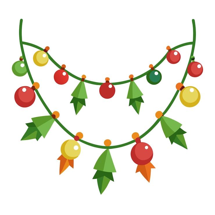 वेक्टर christmas garland clipart cartoon illustration drawing