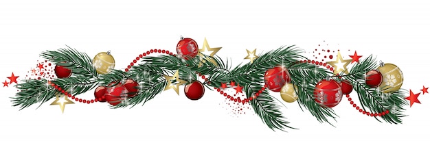 Vector christmas garland isolated