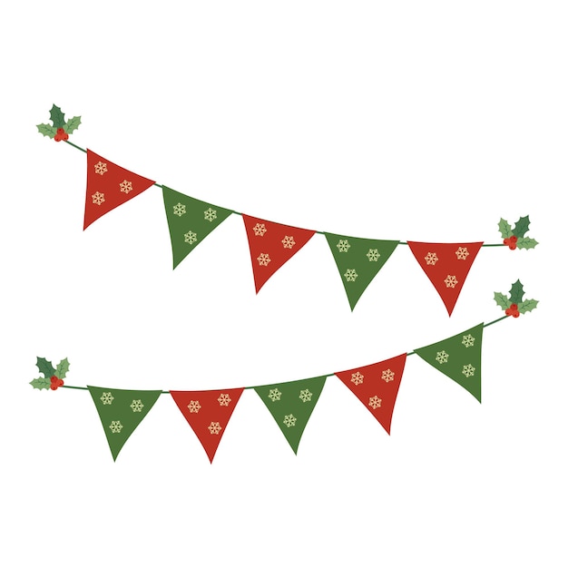 クリスマスの花束とバナー キャンディース 棒 鐘と祝祭のパターン 新年パーティのライトと旗