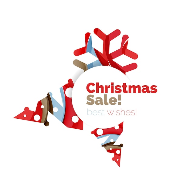 Christmas geometric abstract sale promo banner