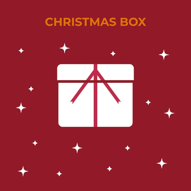 Рождественская подарочная коробка в плоском дизайне