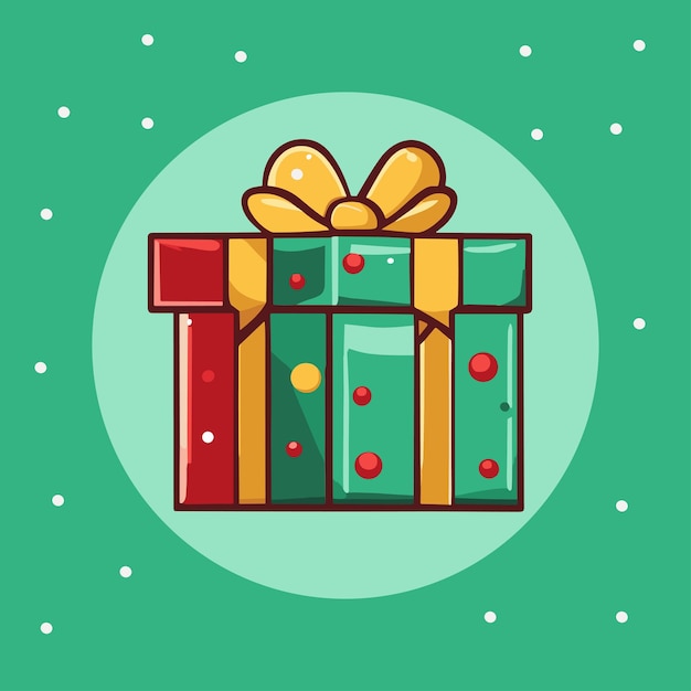 Christmas Gift cartoon isolated vector editable