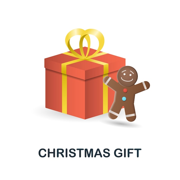 Иконка Рождественский подарок 3d иллюстрация из рождественской коллекции Креативная иконка Рождественский подарок 3d для шаблонов веб-дизайна инфографика и многое другое