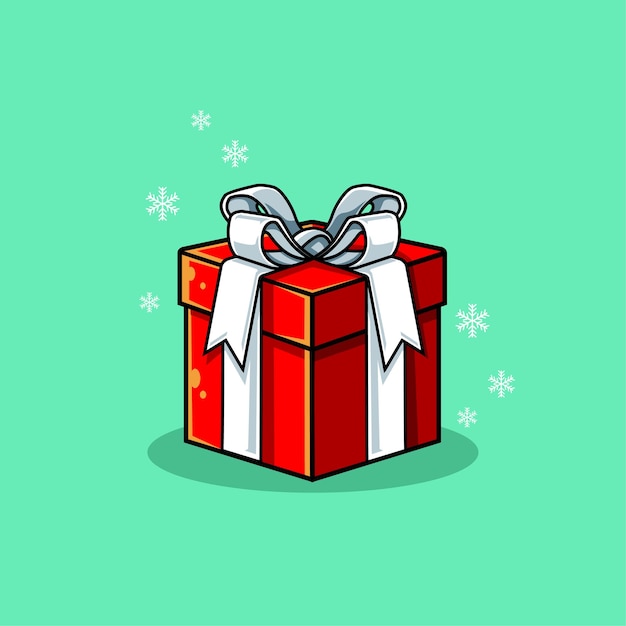 Christmas gift red icon illustation vector