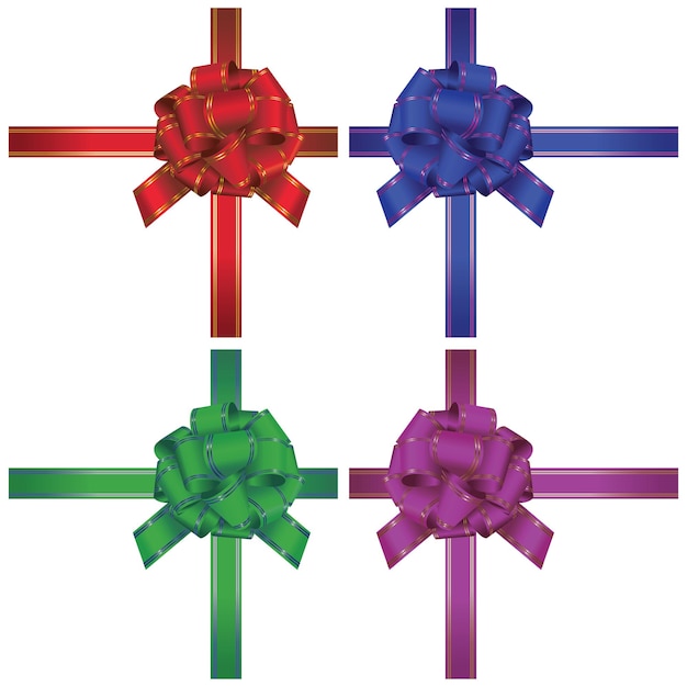 Christmas gift ribbon bow template