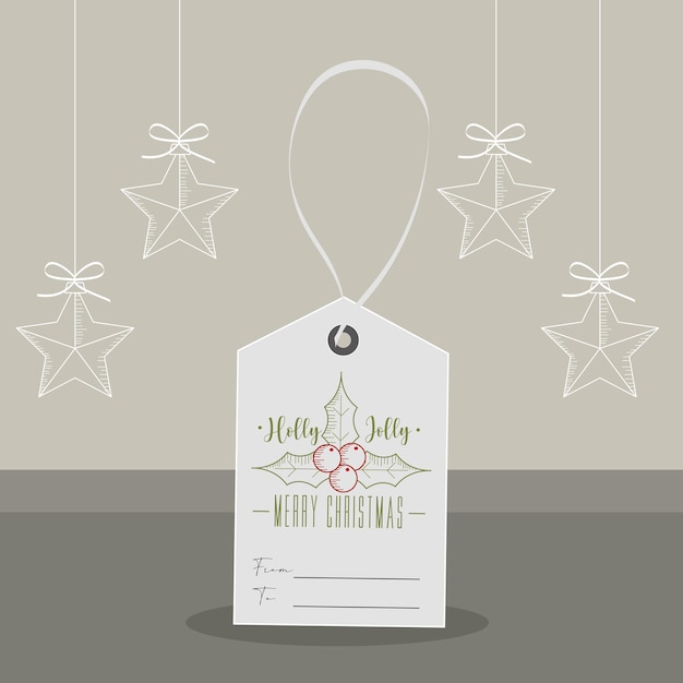 Vector christmas gift tag layout