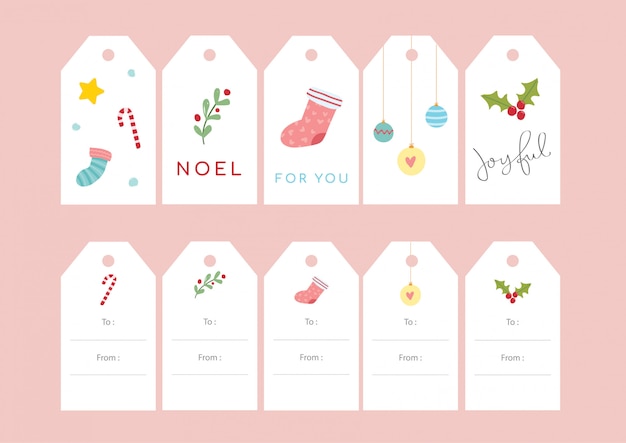 Christmas gift tags sets - cute