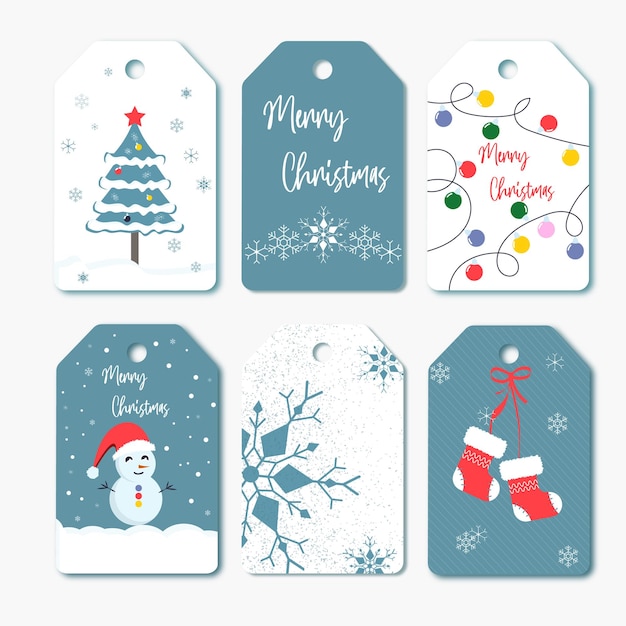 Vector christmas gift tags