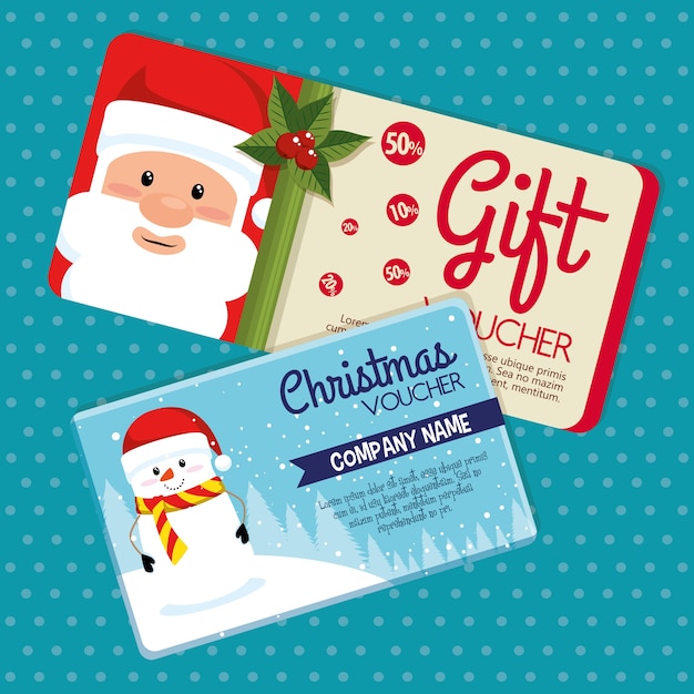 Vector christmas gift voucher gift card