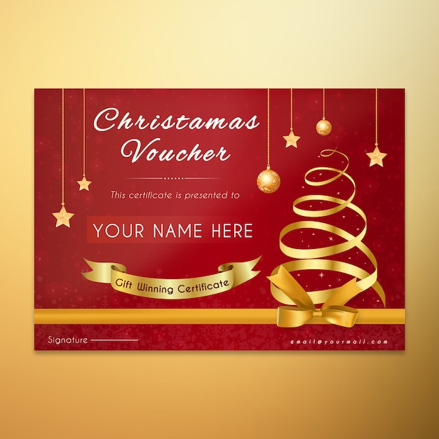 Christmas gift winning certificate