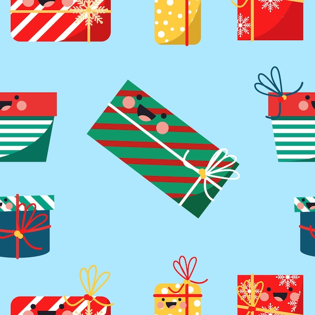 Vector christmas gifts pattern