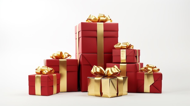 Christmas Gifts and Presents on white background