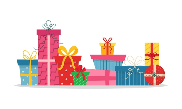 Vector christmas gifts under the tree vector illustration