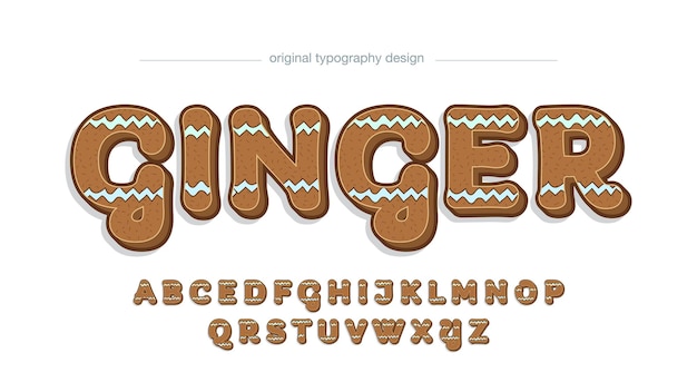 Christmas ginger bread cartoon font