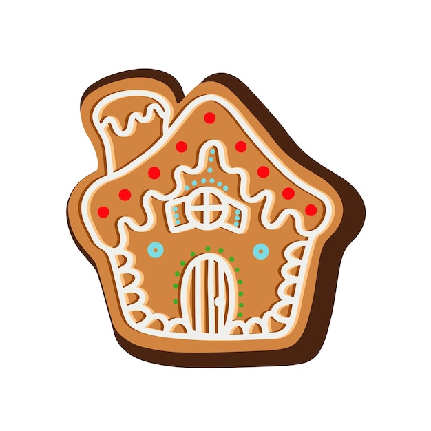 Vector christmas ginger cookies in the shape of a house