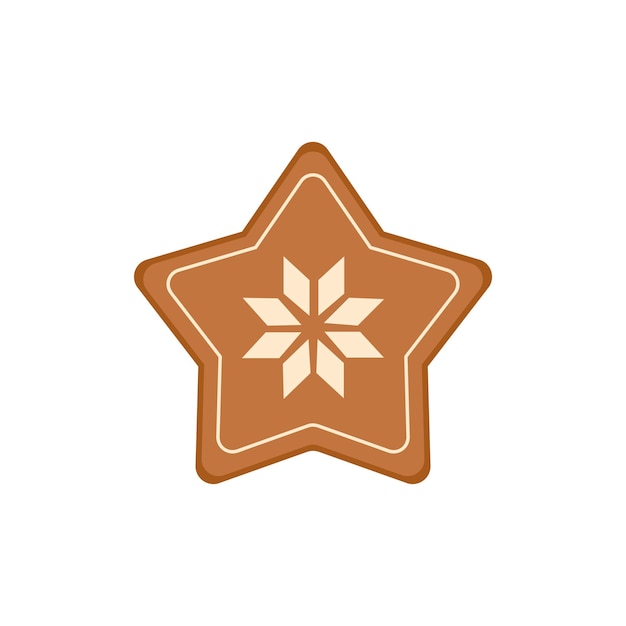Рождественское имбирное печенье в виде звезды. Векторная графика
