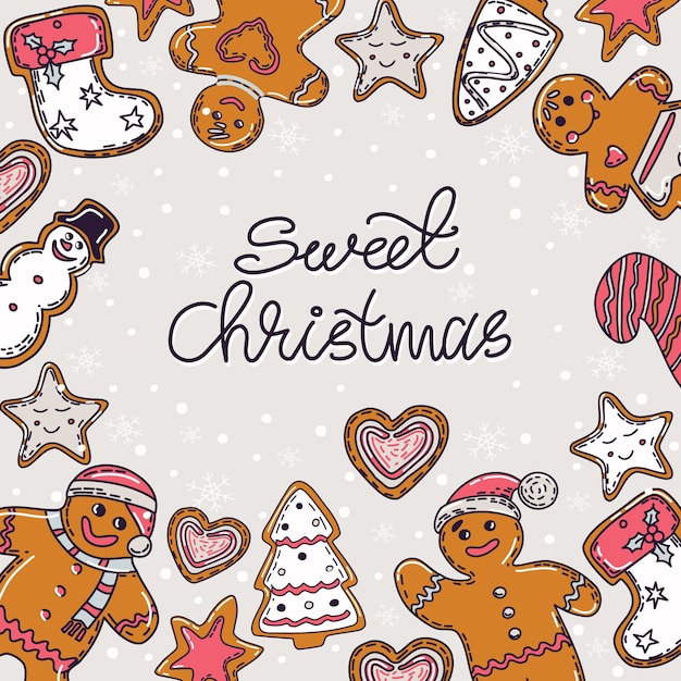 Christmas gingerbread background