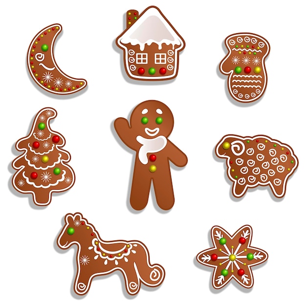 Vector christmas gingerbread on a christmas tree