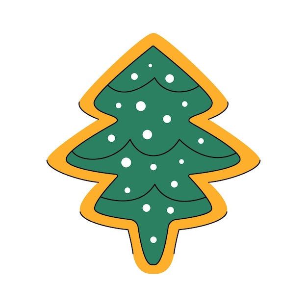 Christmas gingerbread cookie in shape of decorated firtree