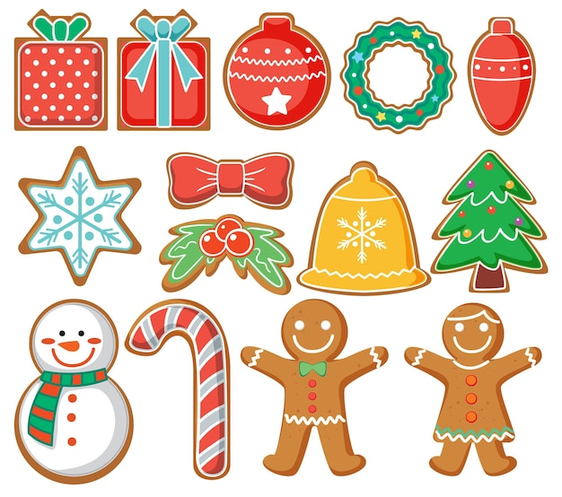 Christmas gingerbread cookies collection