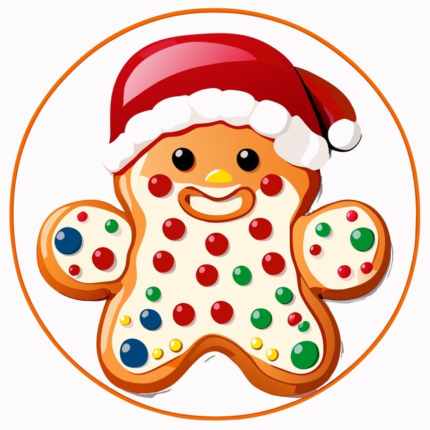 Vector christmas gingerbread cookies hand drawn flat stylish cartoon sticker icon concept isolated