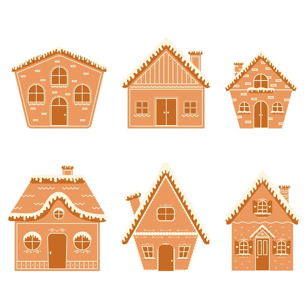 Christmas gingerbread houses Vector illustration