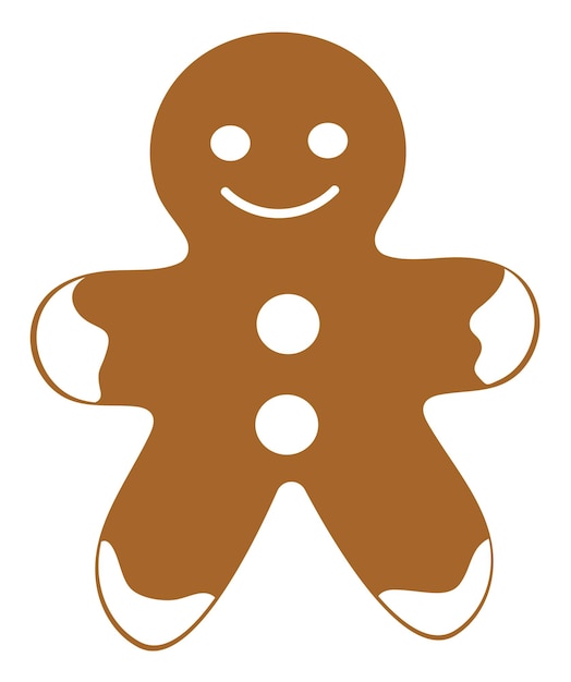 Christmas gingerbread man in flat style Isolated on white background