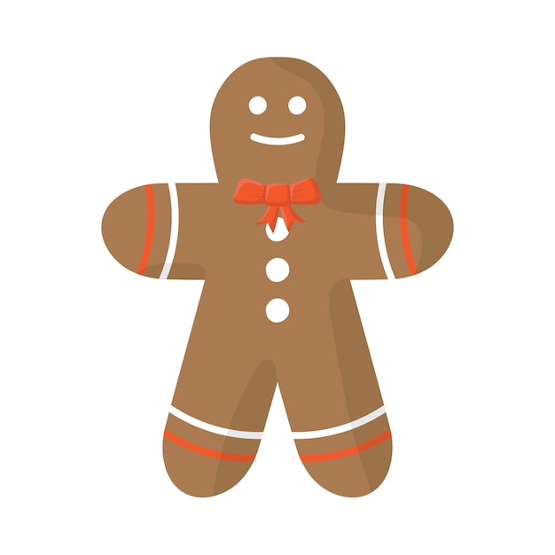 Christmas gingerbread man hand drawn doodle element vector illustration