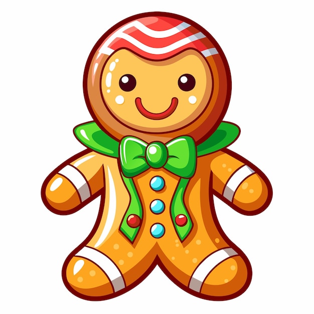 Vector christmas gingerbread man and woman crafts baking decorations hand drawn sticker icon concept