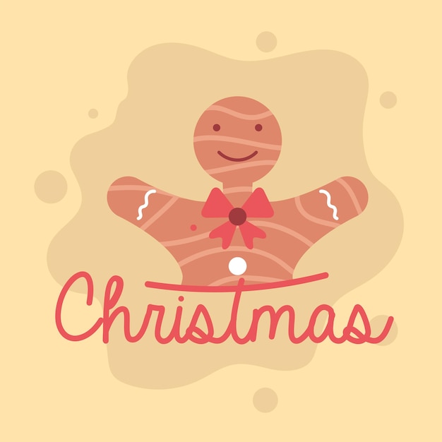 Vector christmas gingerbread man