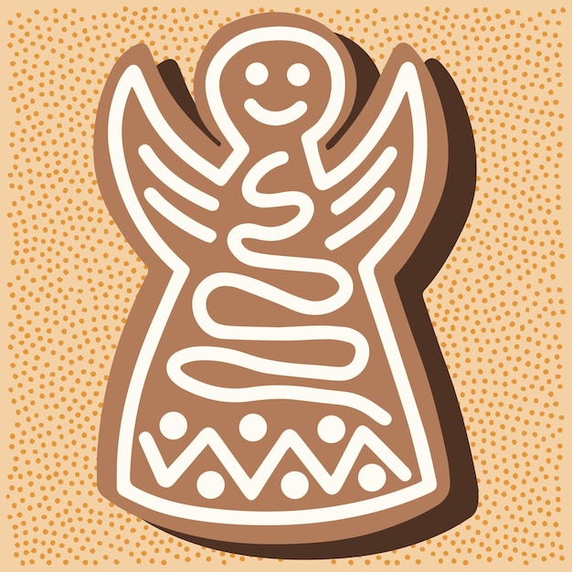 Christmas gingerbread shaped angel figure with white icing