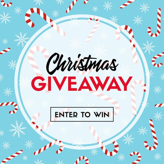 Christmas giveaway template with candy canes