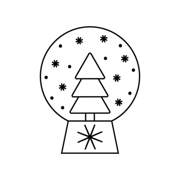 Christmas glass snow globe icon