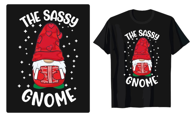 Vector christmas gnome costume matching family t-shirt design