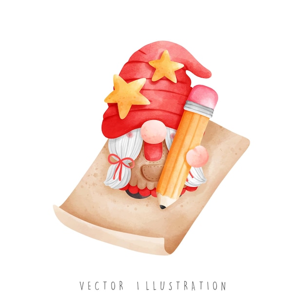 Christmas gnome, gnome mail. Delivery. Vector illustration