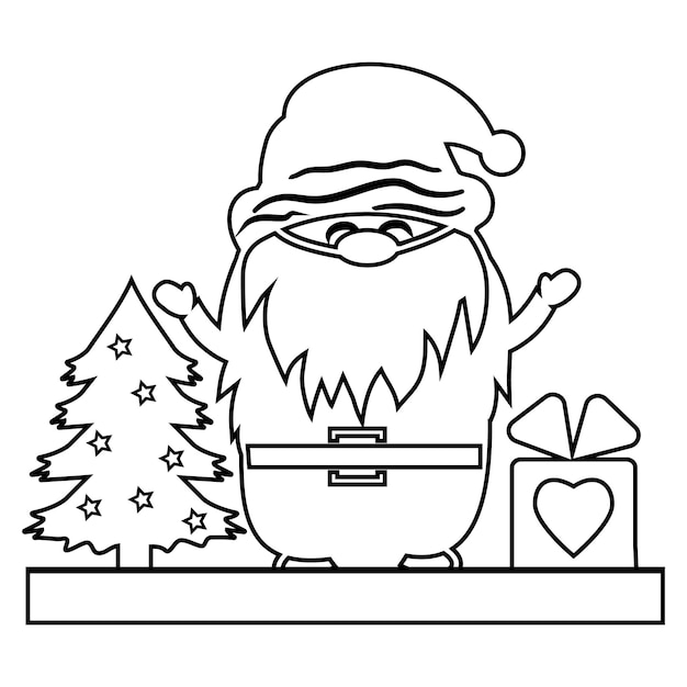 Vector christmas gnome santa claus christmas character isolated vector illustration