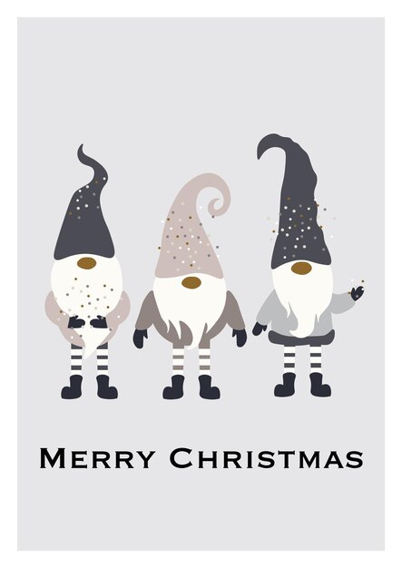 Christmas Gnomes Cards. Winter cards. New year cards