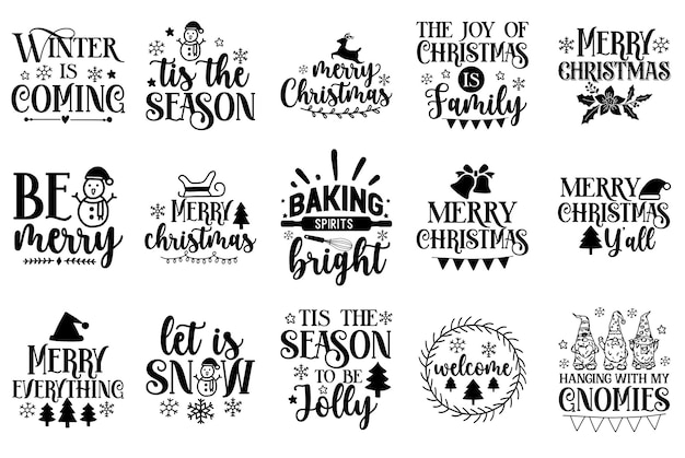 Vector christmas gnomes svg bundle