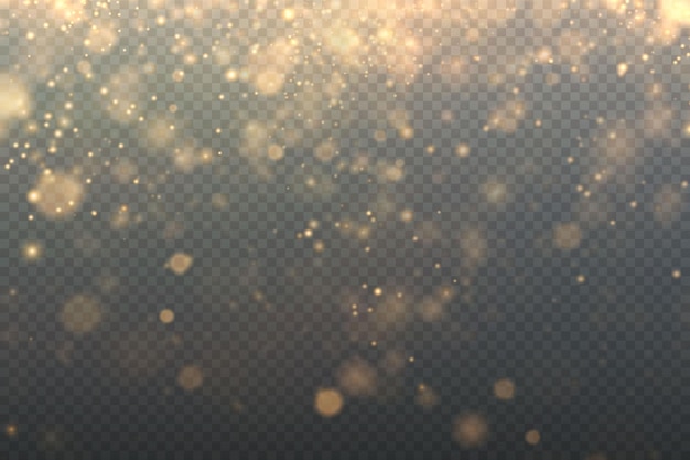 christmas gold sparkling dust  gold sparkling stars on a transparent background glittering texture